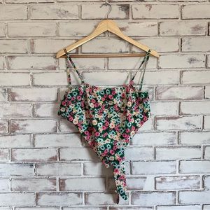 Nasty Gal triangle handkerchief green floral tank small / medium